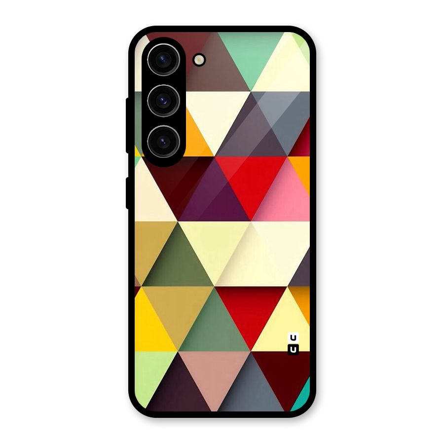 Colored Triangles Glass Back Case for Galaxy S23