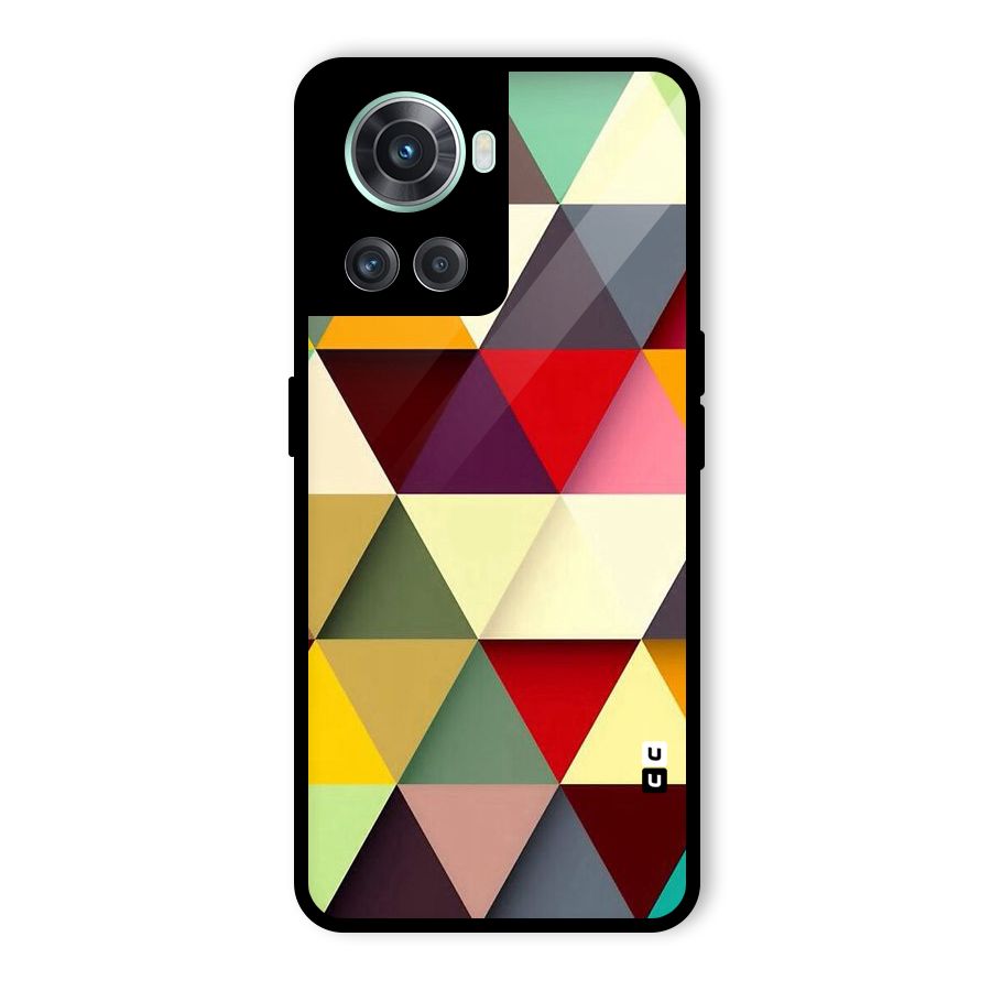 Colored Triangles Glass Back Case for OnePlus 10R