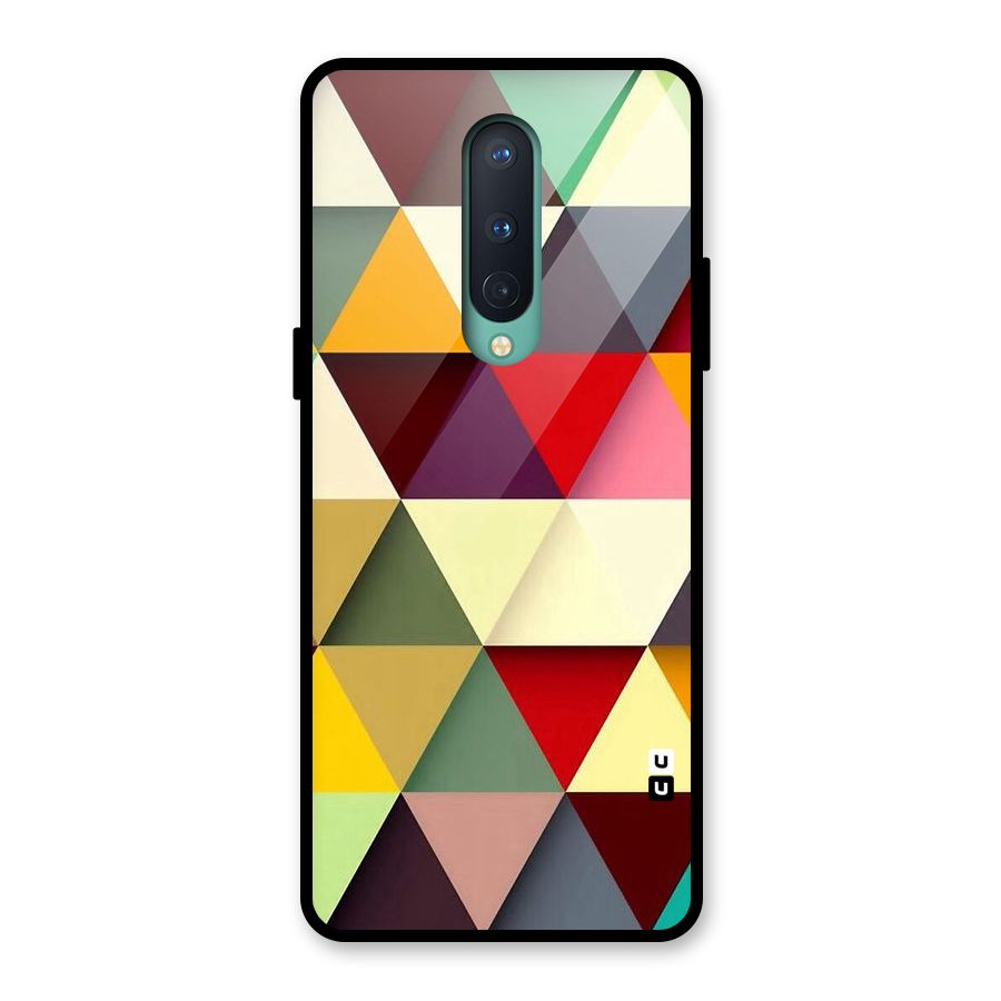 Colored Triangles Glass Back Case for OnePlus 8