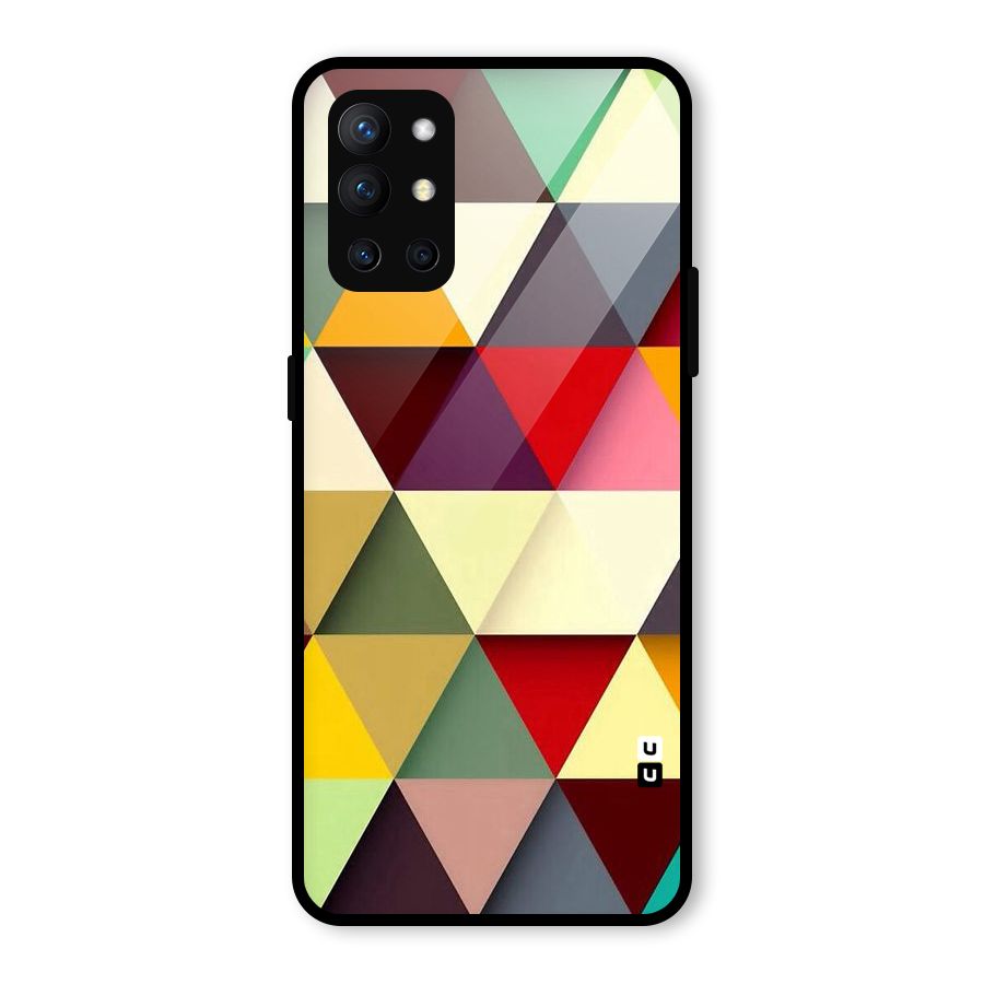 Colored Triangles Glass Back Case for OnePlus 9R