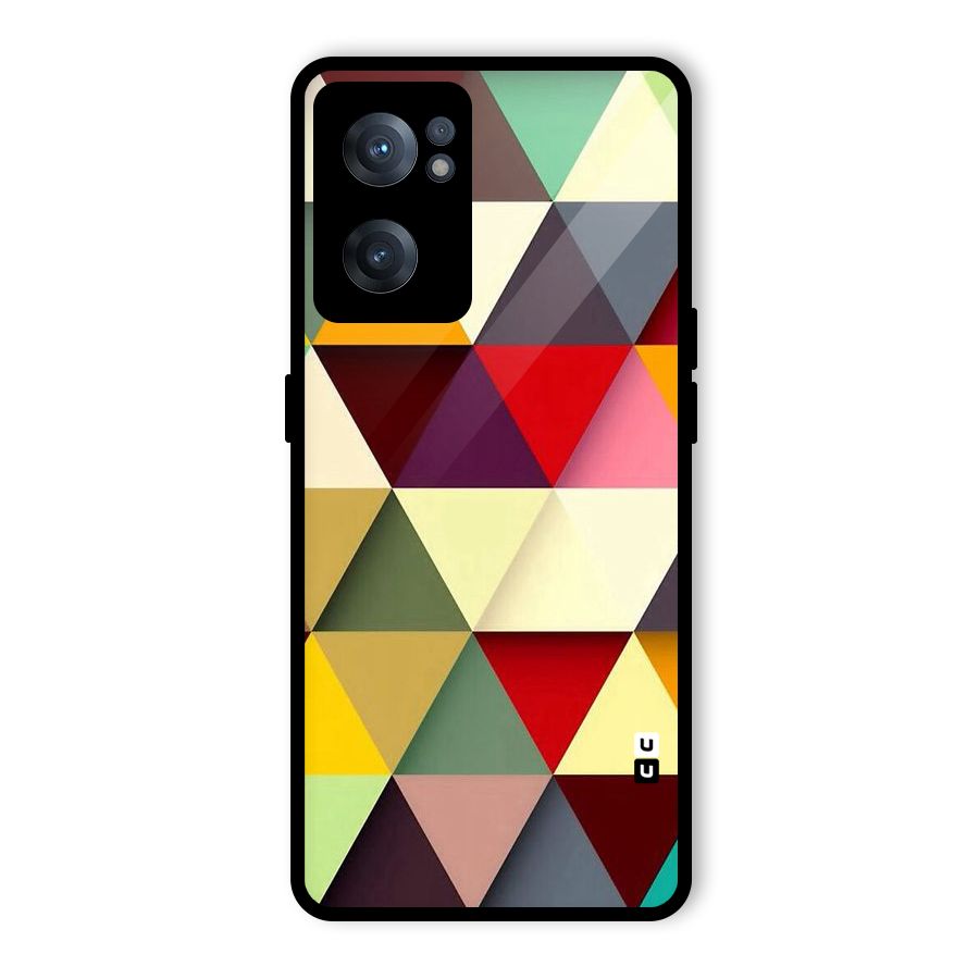 Colored Triangles Glass Back Case for OnePlus Nord CE 2 5G