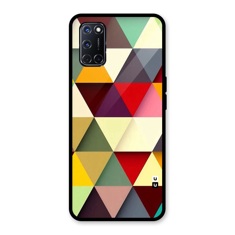 Colored Triangles Glass Back Case for Oppo A52