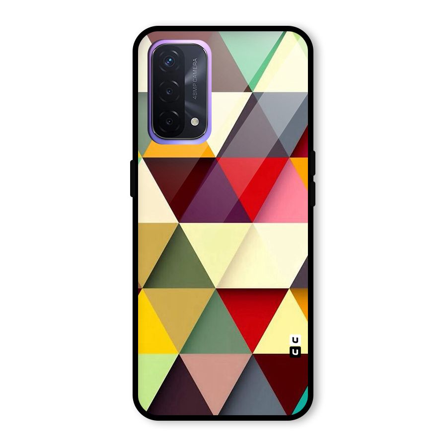 Colored Triangles Glass Back Case for Oppo A74 5G