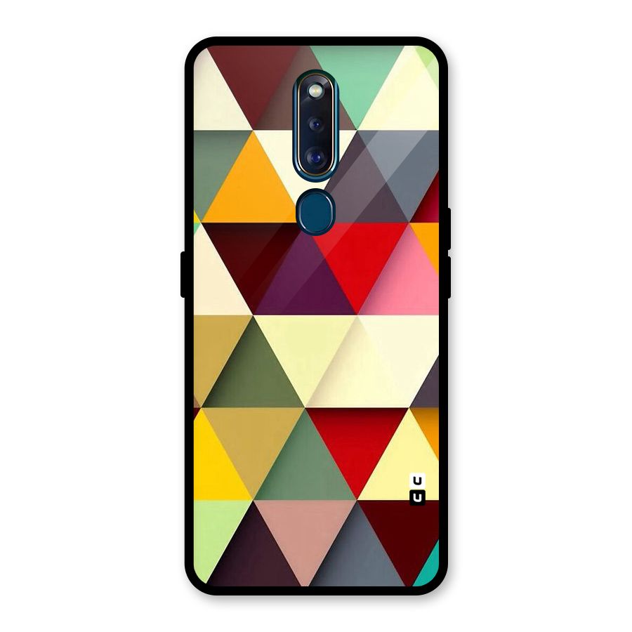 Colored Triangles Glass Back Case for Oppo F11 Pro