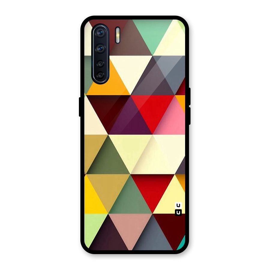 Colored Triangles Glass Back Case for Oppo F15