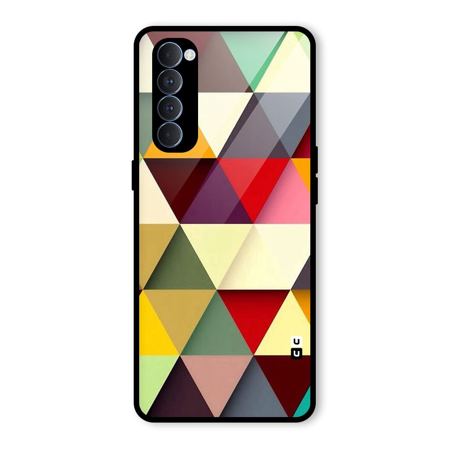 Colored Triangles Glass Back Case for Oppo Reno4 Pro