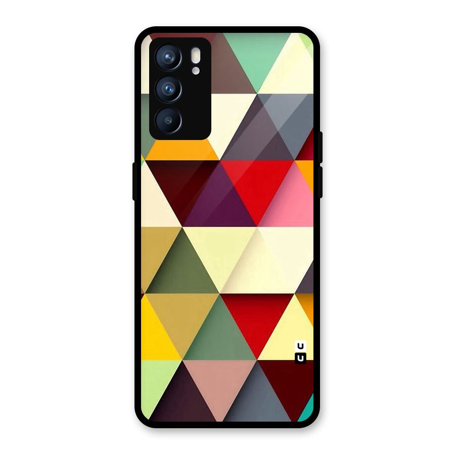 Colored Triangles Glass Back Case for Oppo Reno6 5G