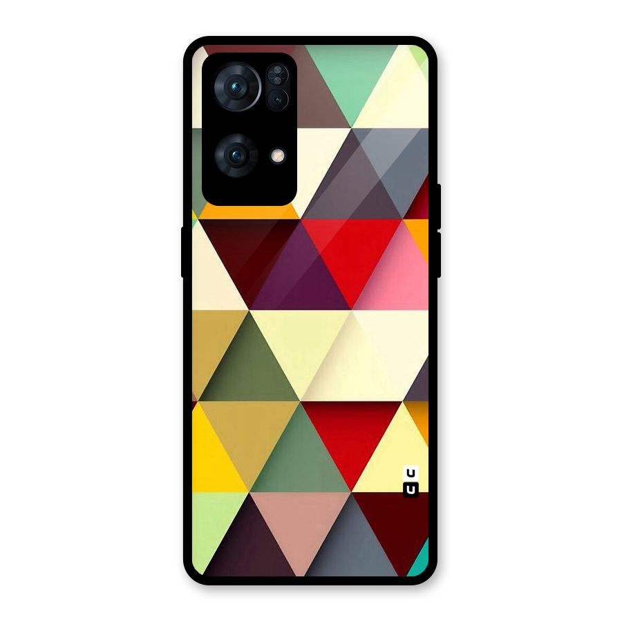 Colored Triangles Glass Back Case for Oppo Reno7 Pro 5G
