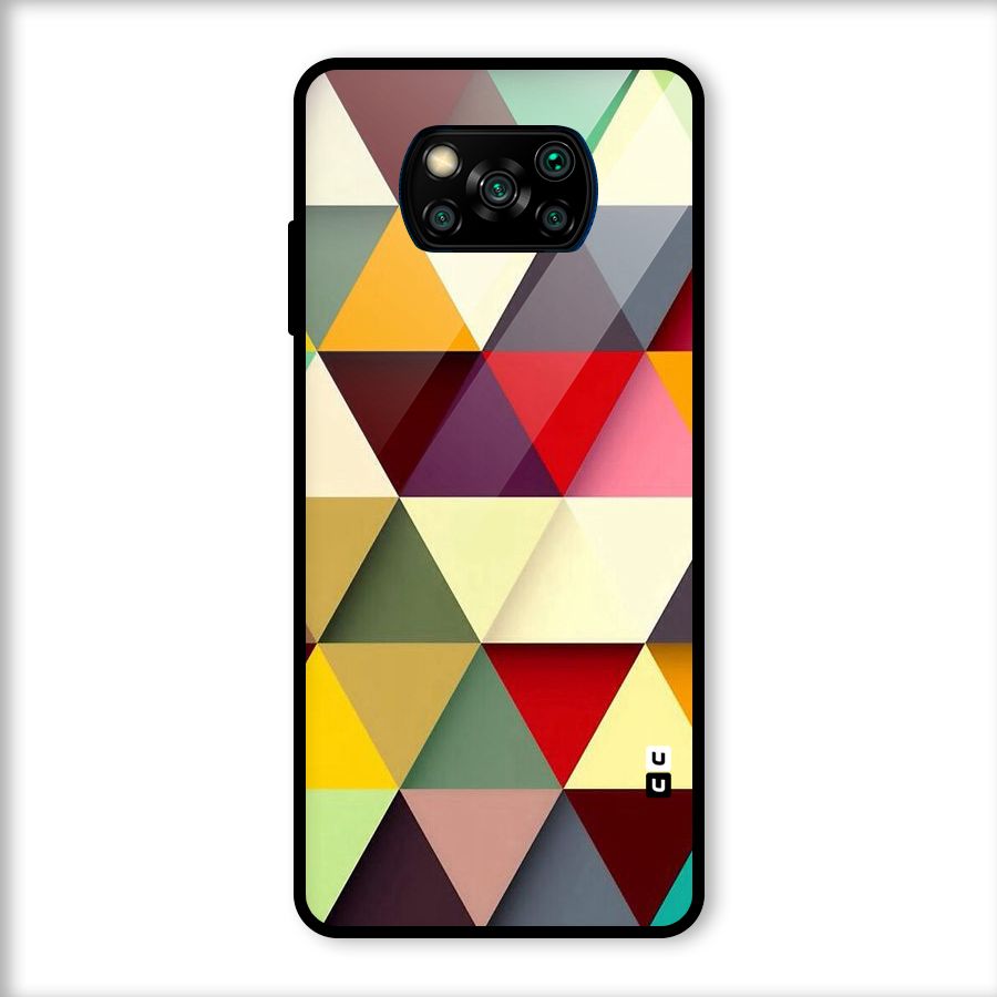 Colored Triangles Glass Back Case for Poco X3