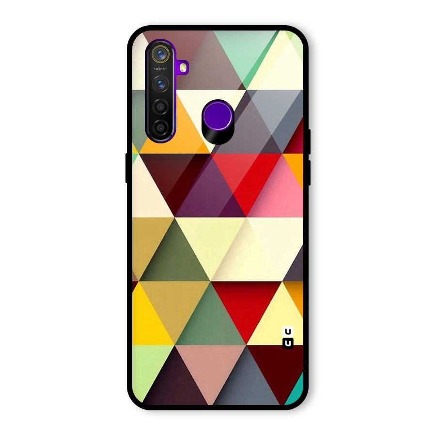 Colored Triangles Glass Back Case for Realme 5 Pro
