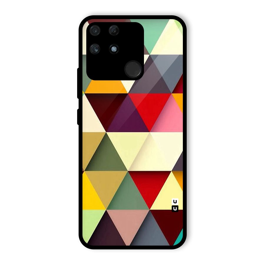 Colored Triangles Glass Back Case for Realme Narzo 50A