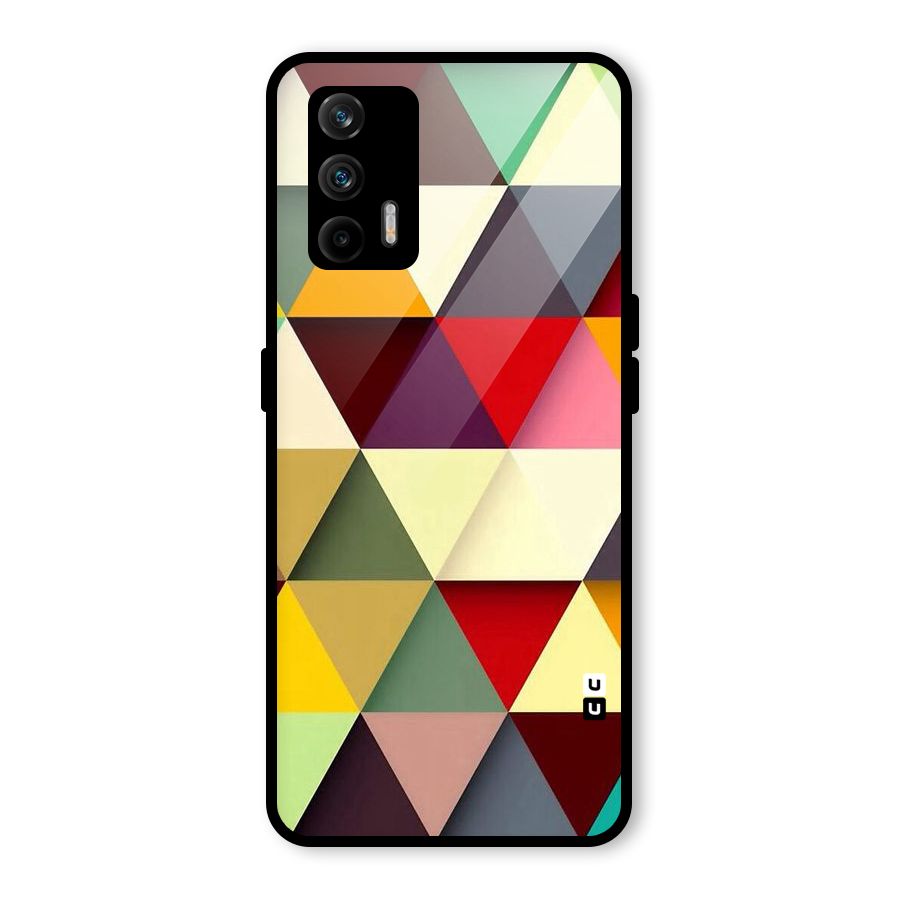 Colored Triangles Glass Back Case for Realme X7 Max