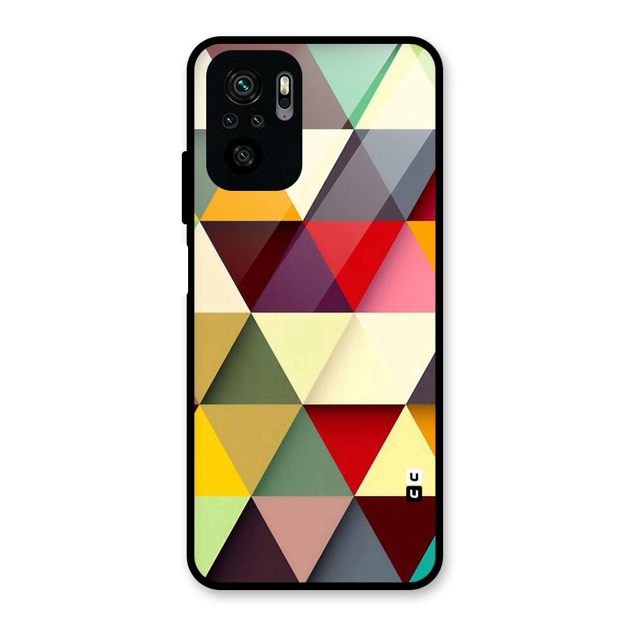 Colored Triangles Glass Back Case for Redmi Note 10S