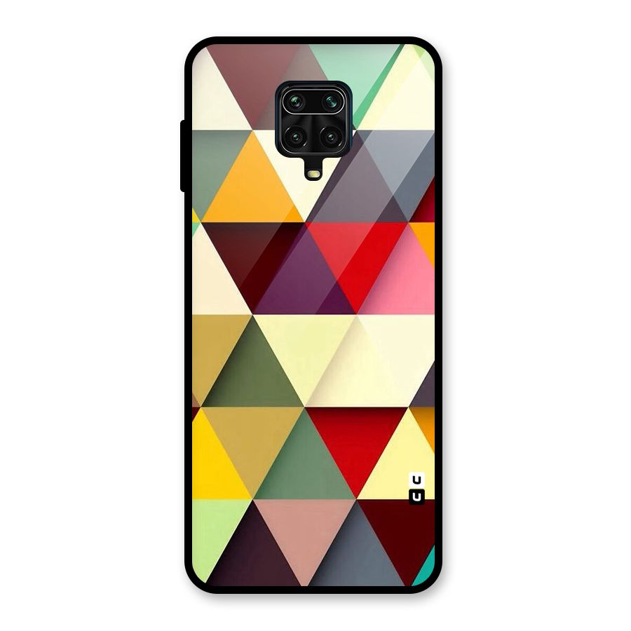 Colored Triangles Glass Back Case for Redmi Note 9 Pro Max