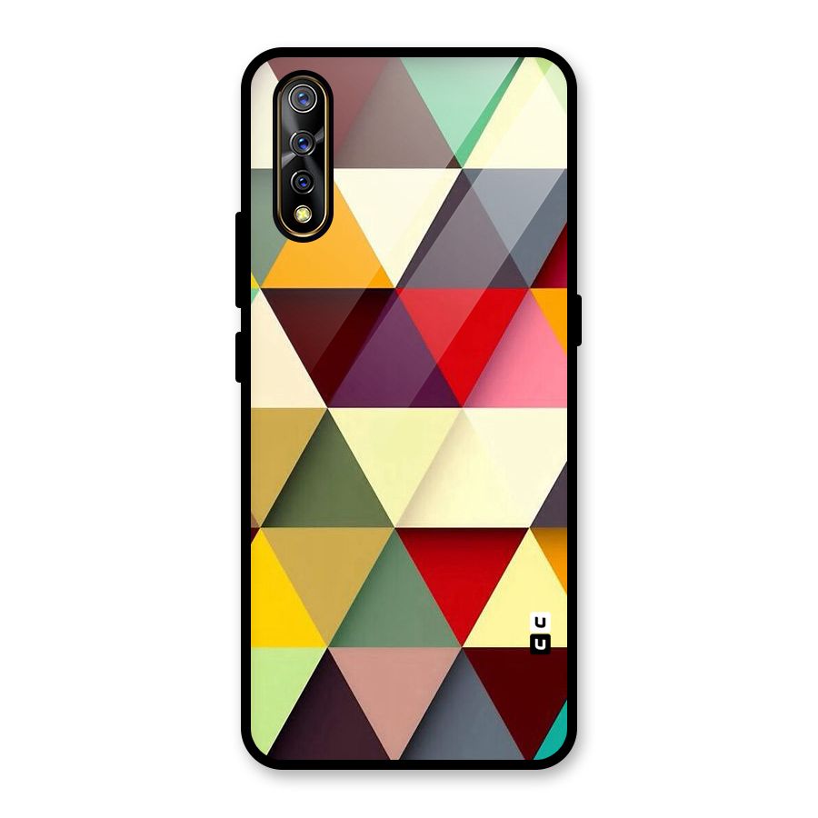 Colored Triangles Glass Back Case for Vivo S1