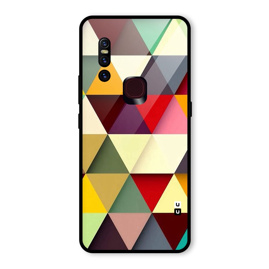 Colored Triangles Glass Back Case for Vivo V15