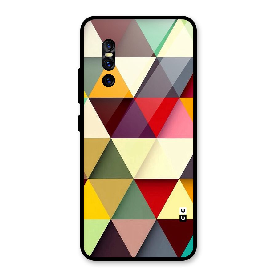 Colored Triangles Glass Back Case for Vivo V15 Pro