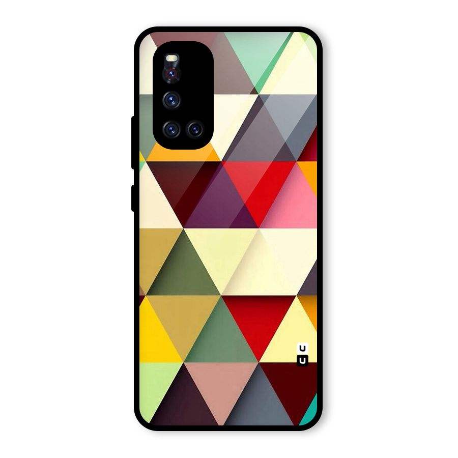 Colored Triangles Glass Back Case for Vivo V19
