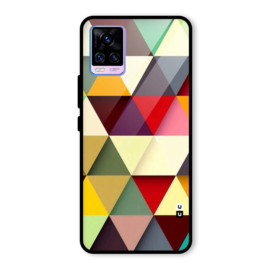 Colored Triangles Glass Back Case for Vivo V20 Pro