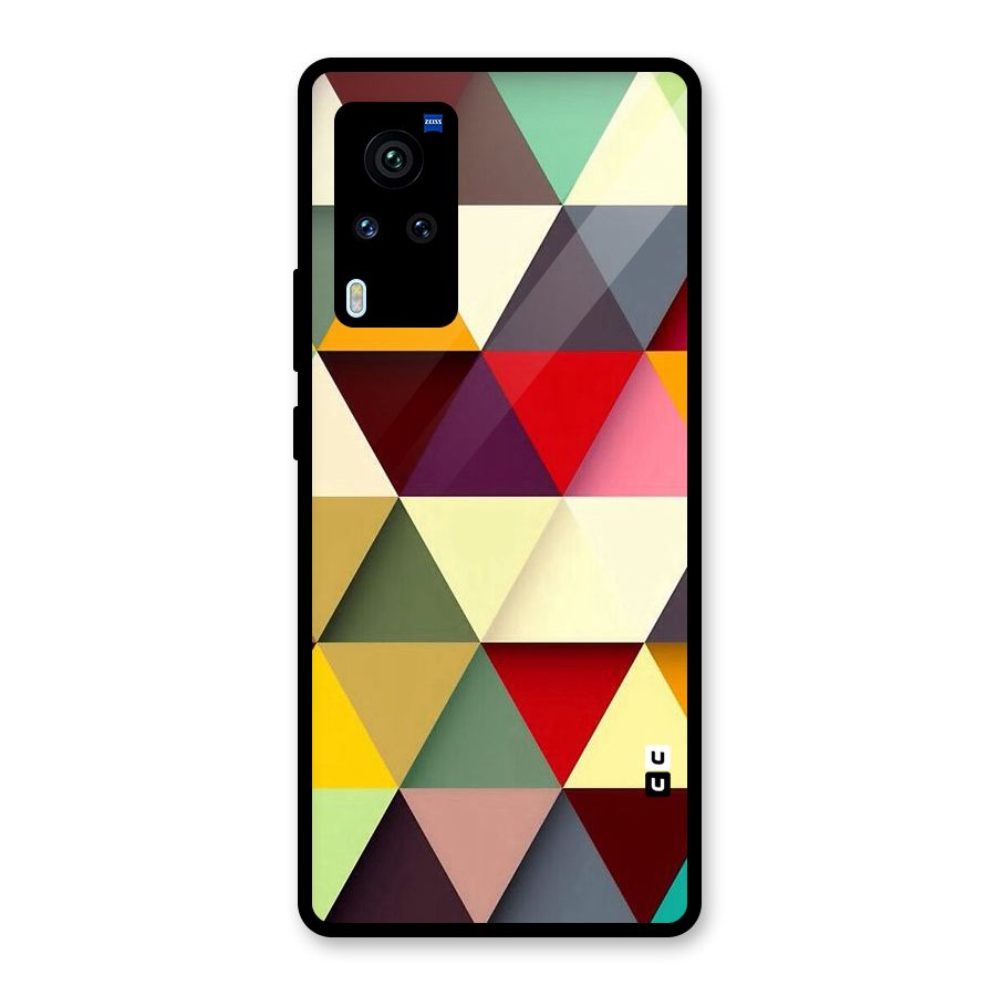 Colored Triangles Glass Back Case for Vivo X60 Pro