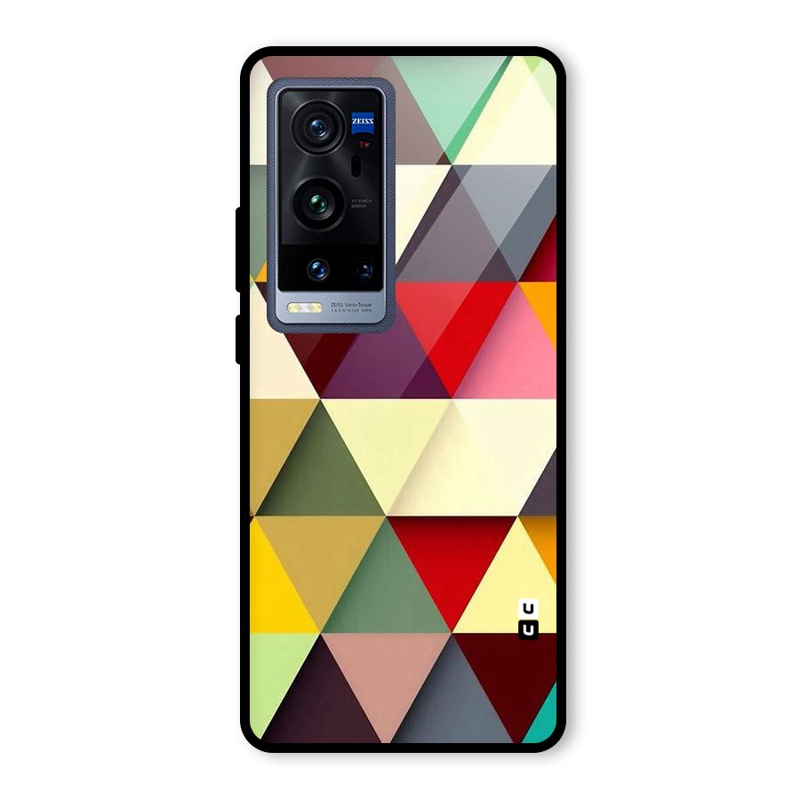 Colored Triangles Glass Back Case for Vivo X60 Pro Plus