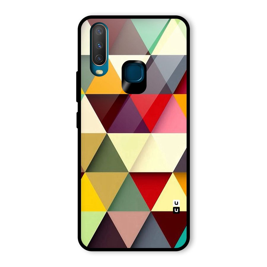 Colored Triangles Glass Back Case for Vivo Y17