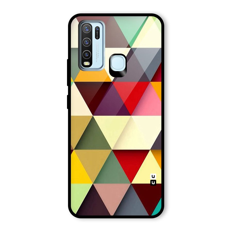 Colored Triangles Glass Back Case for Vivo Y30