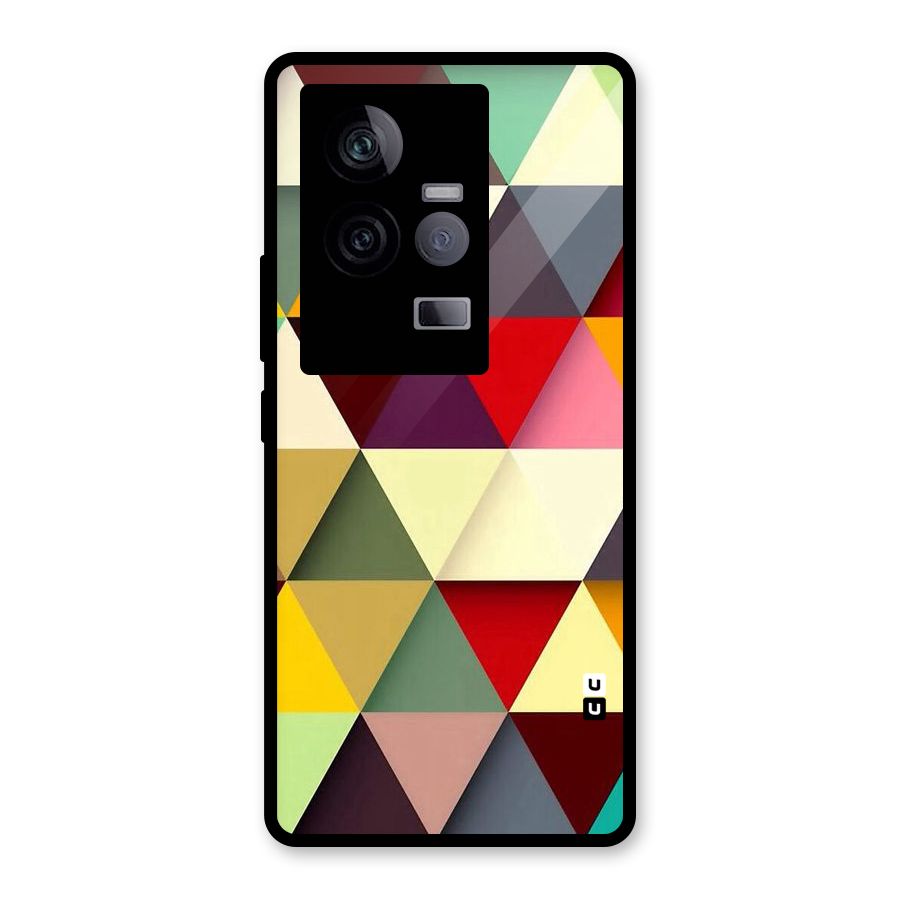 Colored Triangles Glass Back Case for Vivo iQOO 11 5G