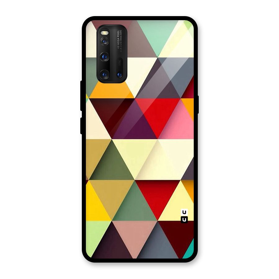 Colored Triangles Glass Back Case for Vivo iQOO 3