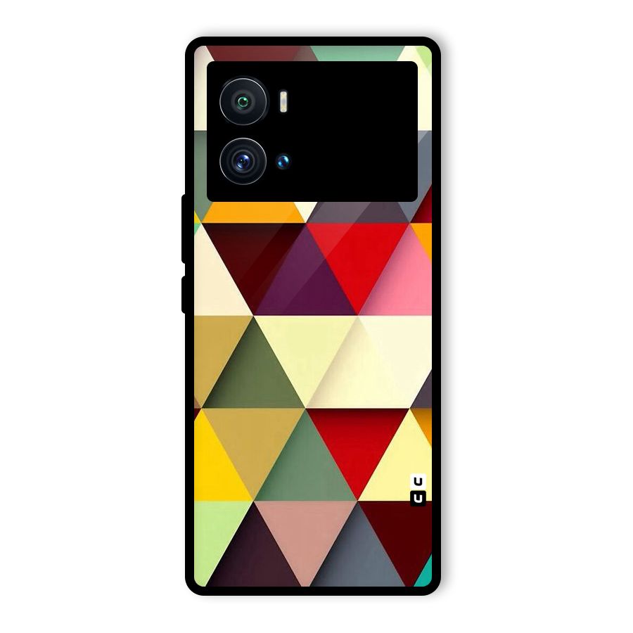 Colored Triangles Glass Back Case for Vivo iQOO 9 Pro