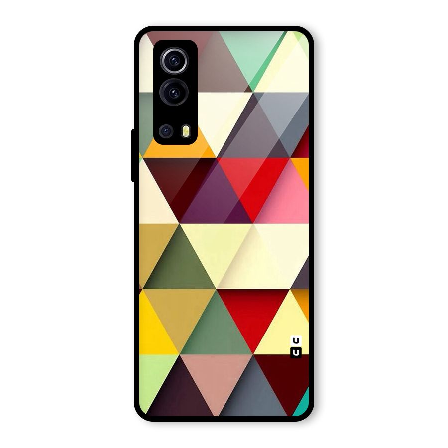 Colored Triangles Glass Back Case for Vivo iQOO Z3