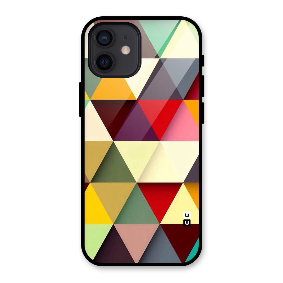 Colored Triangles Glass Back Case for iPhone 12
