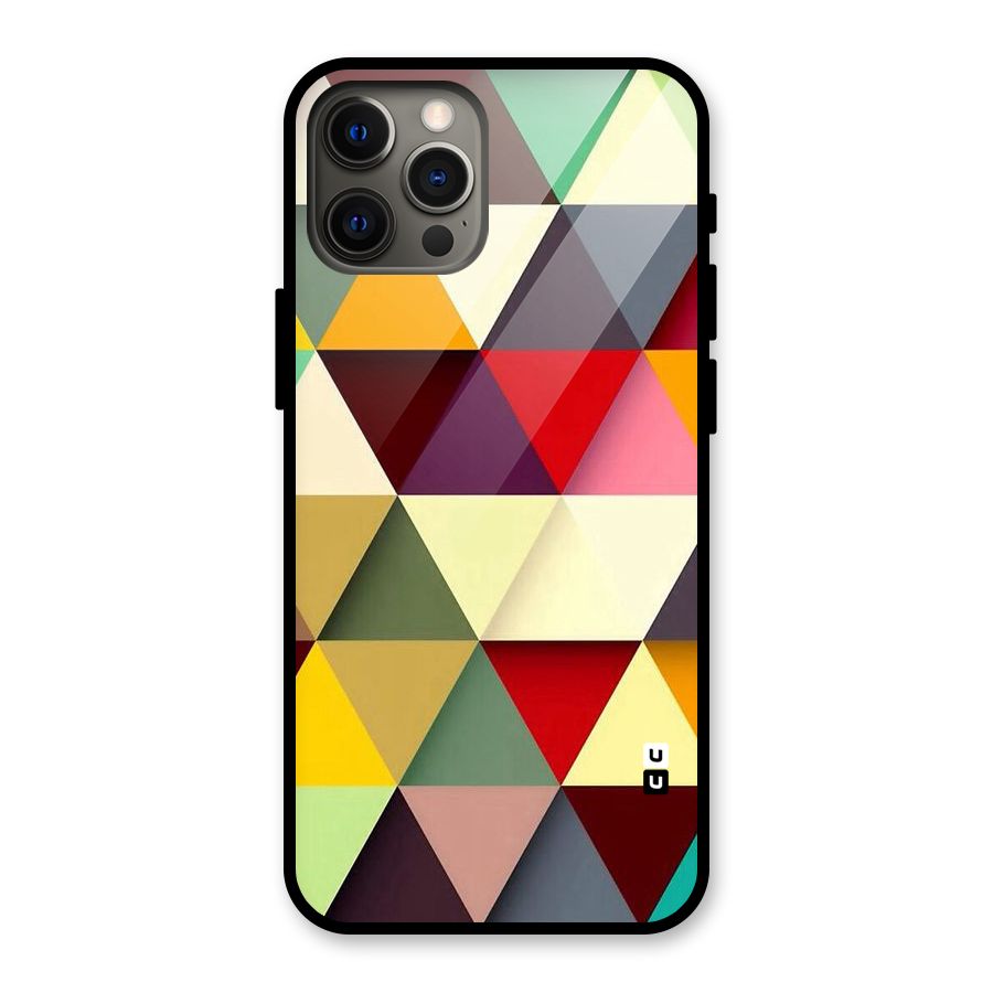 Colored Triangles Glass Back Case for iPhone 12 Pro Max