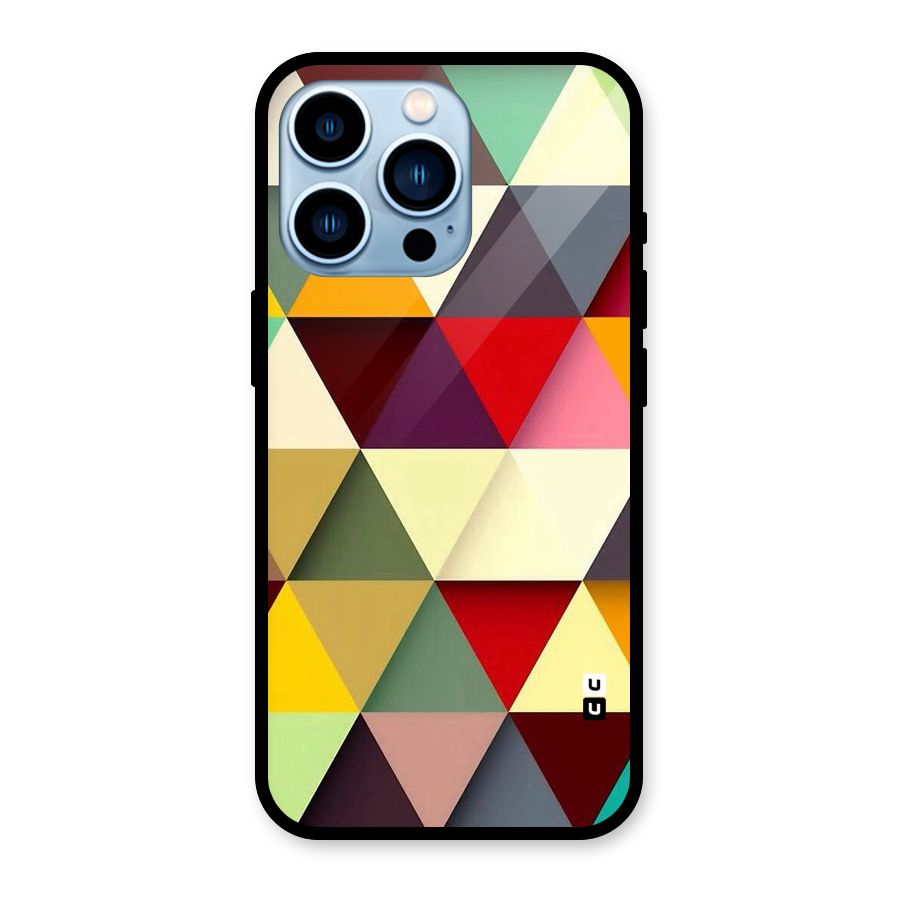Colored Triangles Glass Back Case for iPhone 13 Pro