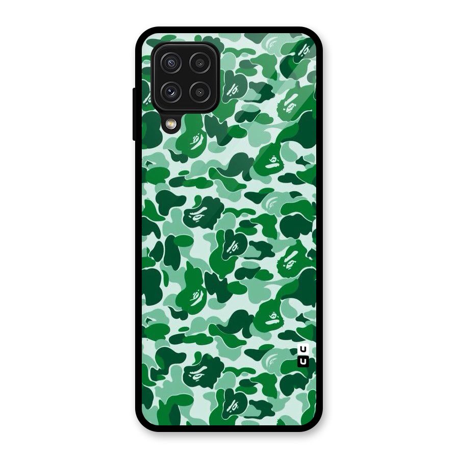 Colorful Camouflage Glass Back Case for Galaxy A22 4G