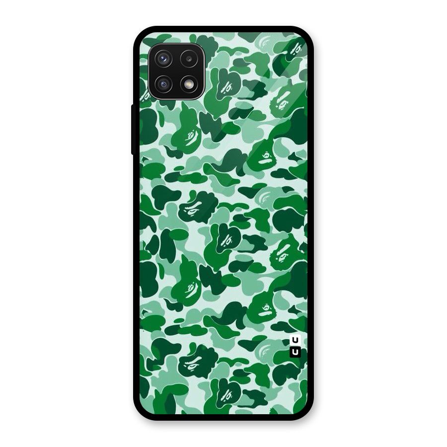 Colorful Camouflage Glass Back Case for Galaxy A22 5G