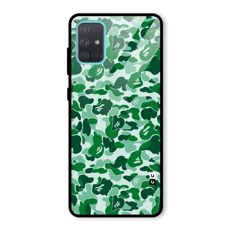 Colorful Camouflage Glass Back Case for Galaxy A71