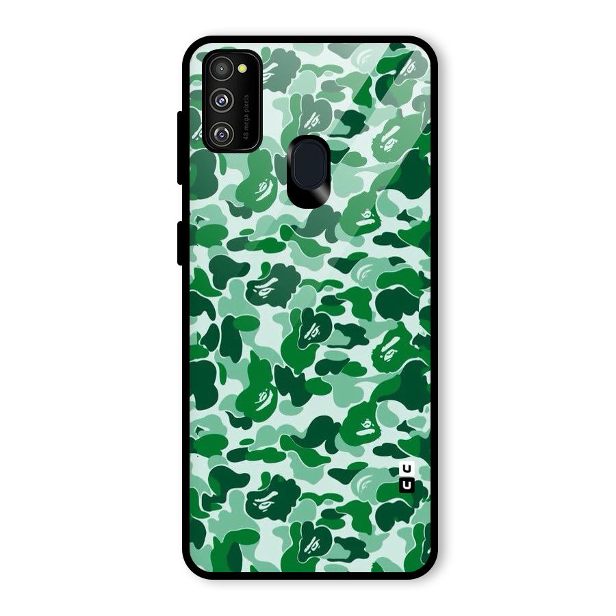 Colorful Camouflage Glass Back Case for Galaxy M21