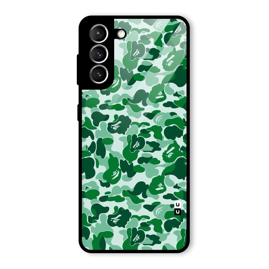 Colorful Camouflage Glass Back Case for Galaxy S21 5G
