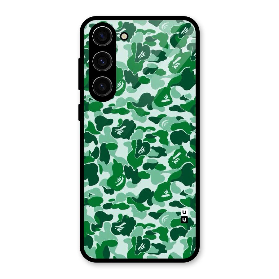Colorful Camouflage Glass Back Case for Galaxy S23 Plus