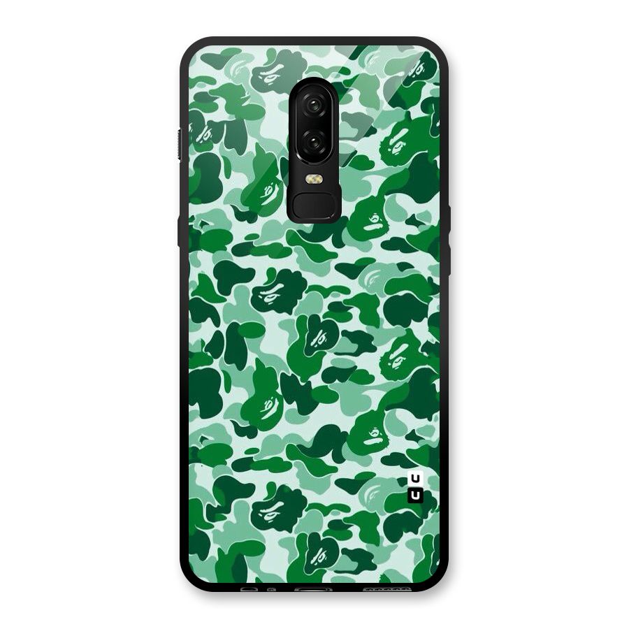 Colorful Camouflage Glass Back Case for OnePlus 6