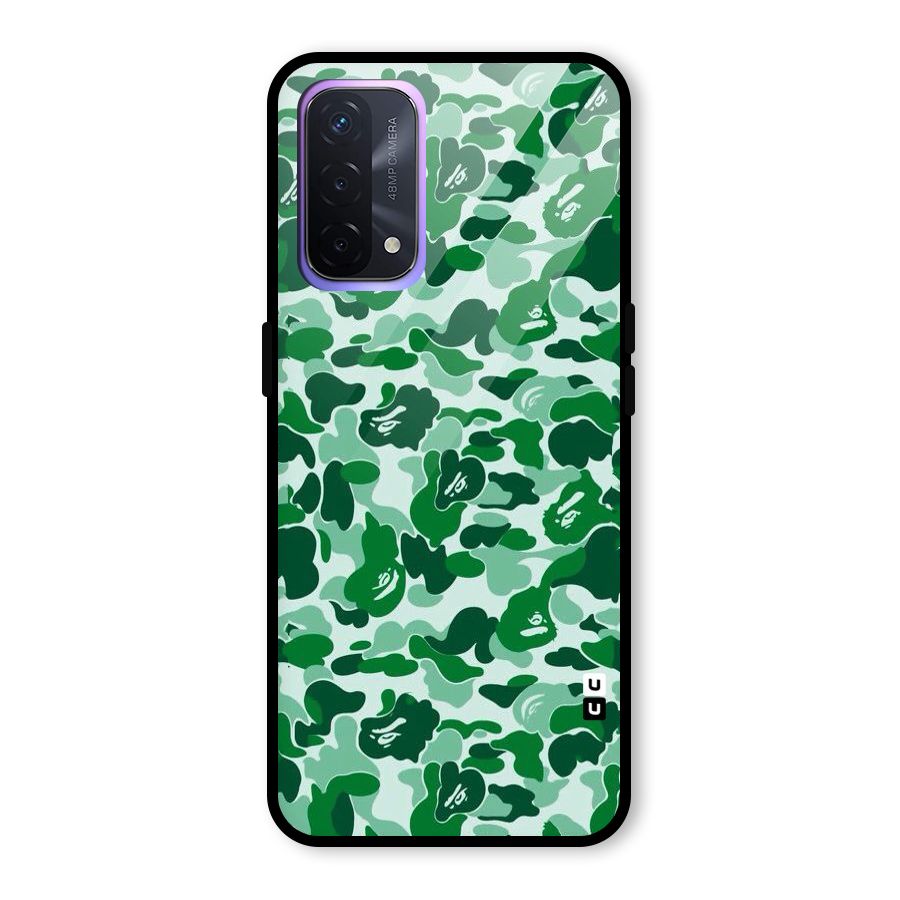 Colorful Camouflage Glass Back Case for Oppo A74 5G