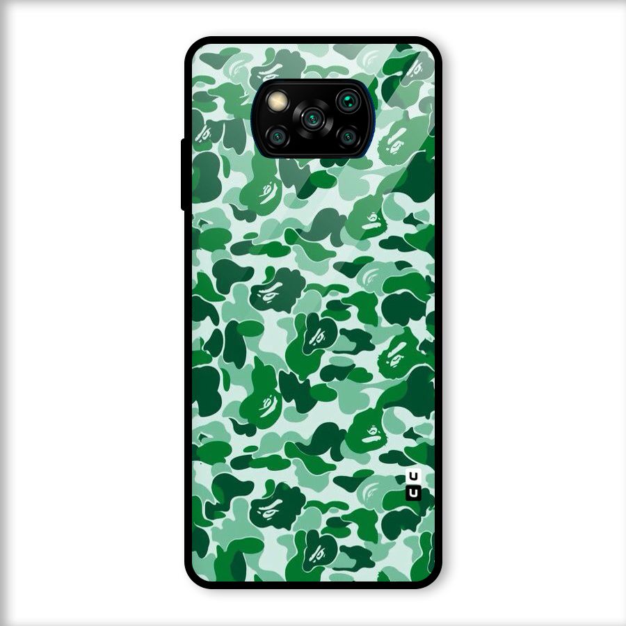 Colorful Camouflage Glass Back Case for Poco X3