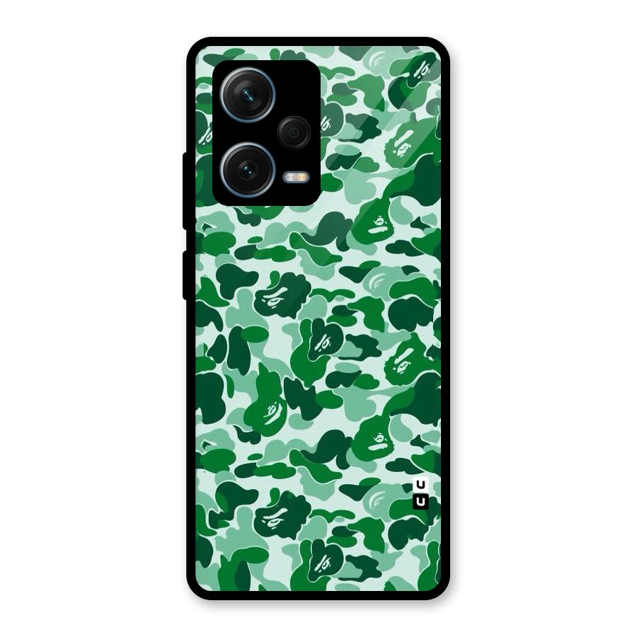 Colorful Camouflage Glass Back Case for Redmi Note 12 Pro Plus 5G