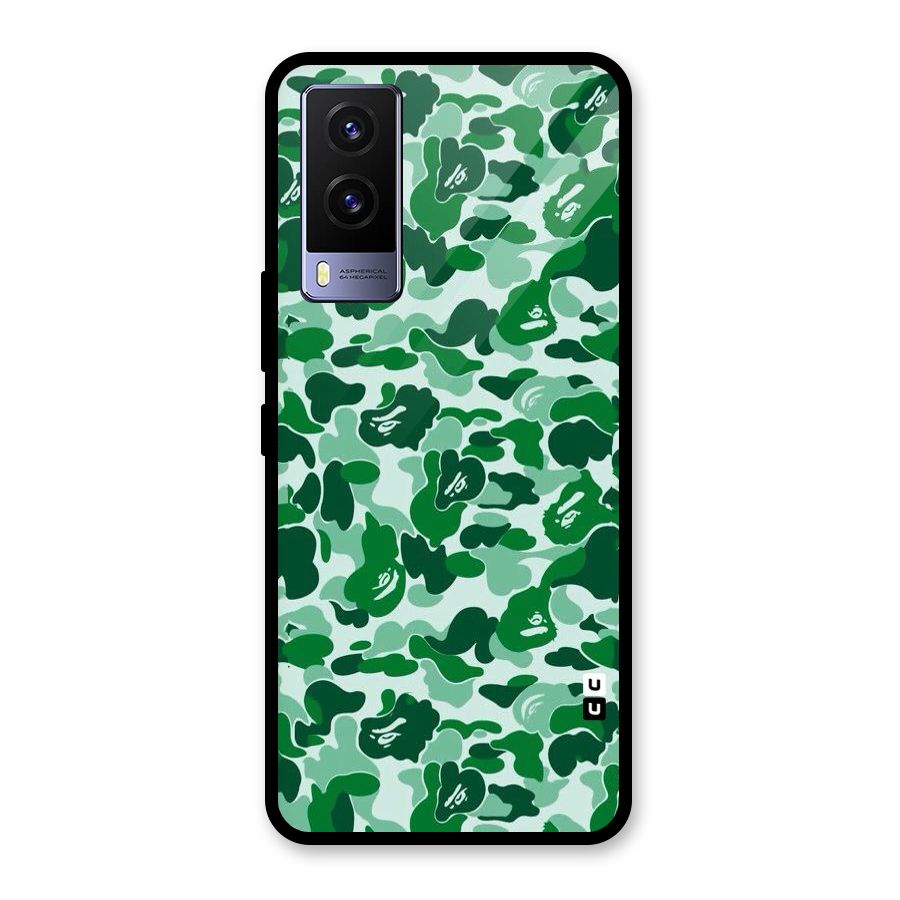 Colorful Camouflage Glass Back Case for Vivo V21e 5G