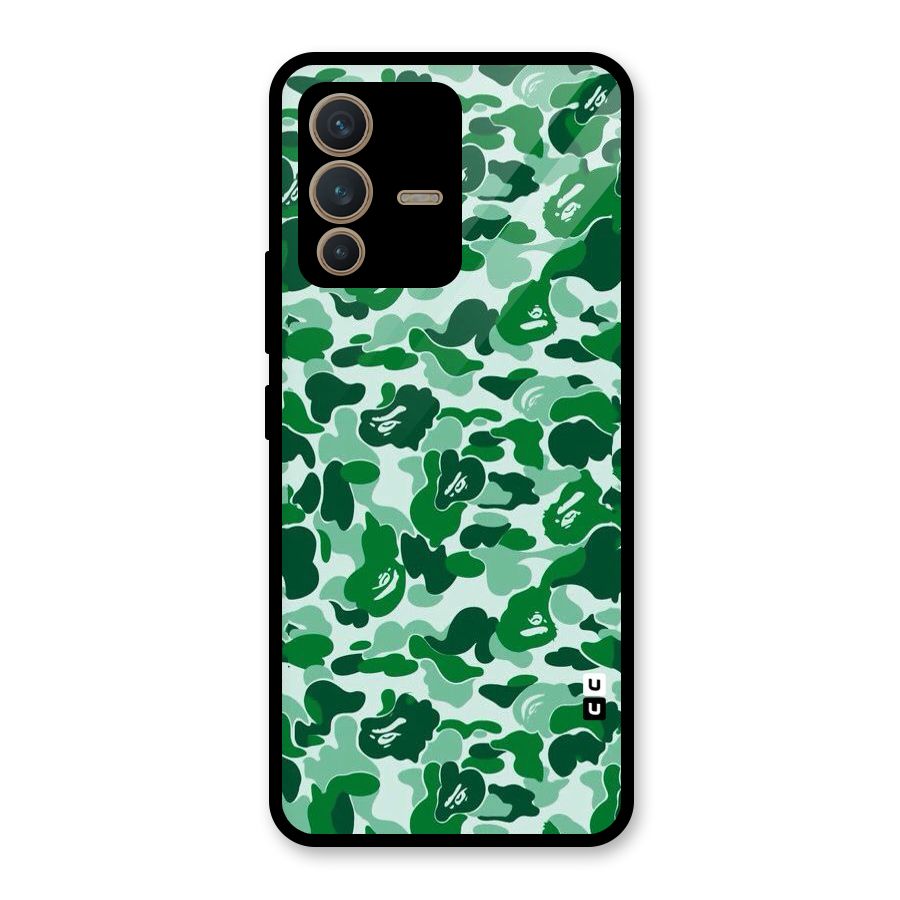 Colorful Camouflage Glass Back Case for Vivo V23 5G