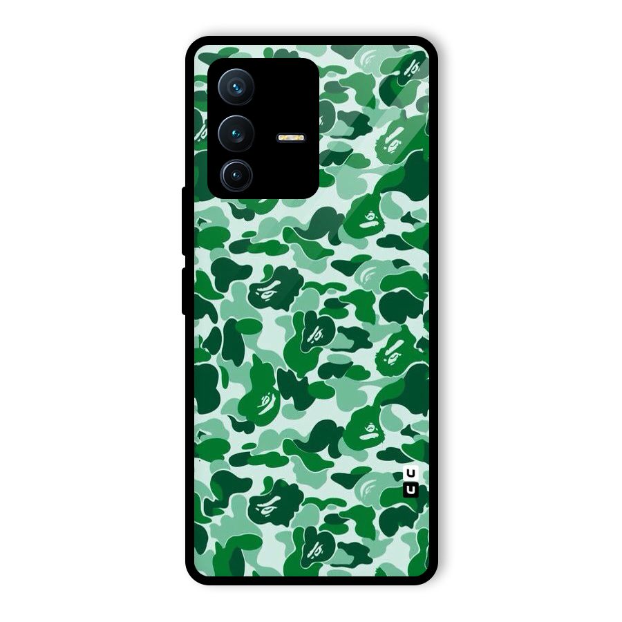 Colorful Camouflage Glass Back Case for Vivo V23 Pro