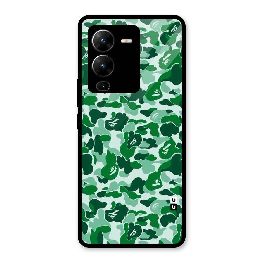 Colorful Camouflage Glass Back Case for Vivo V25 Pro