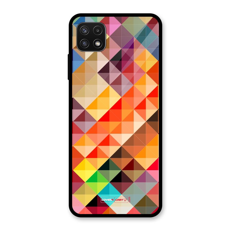 Colorful Cubes Glass Back Case for Galaxy A22 5G