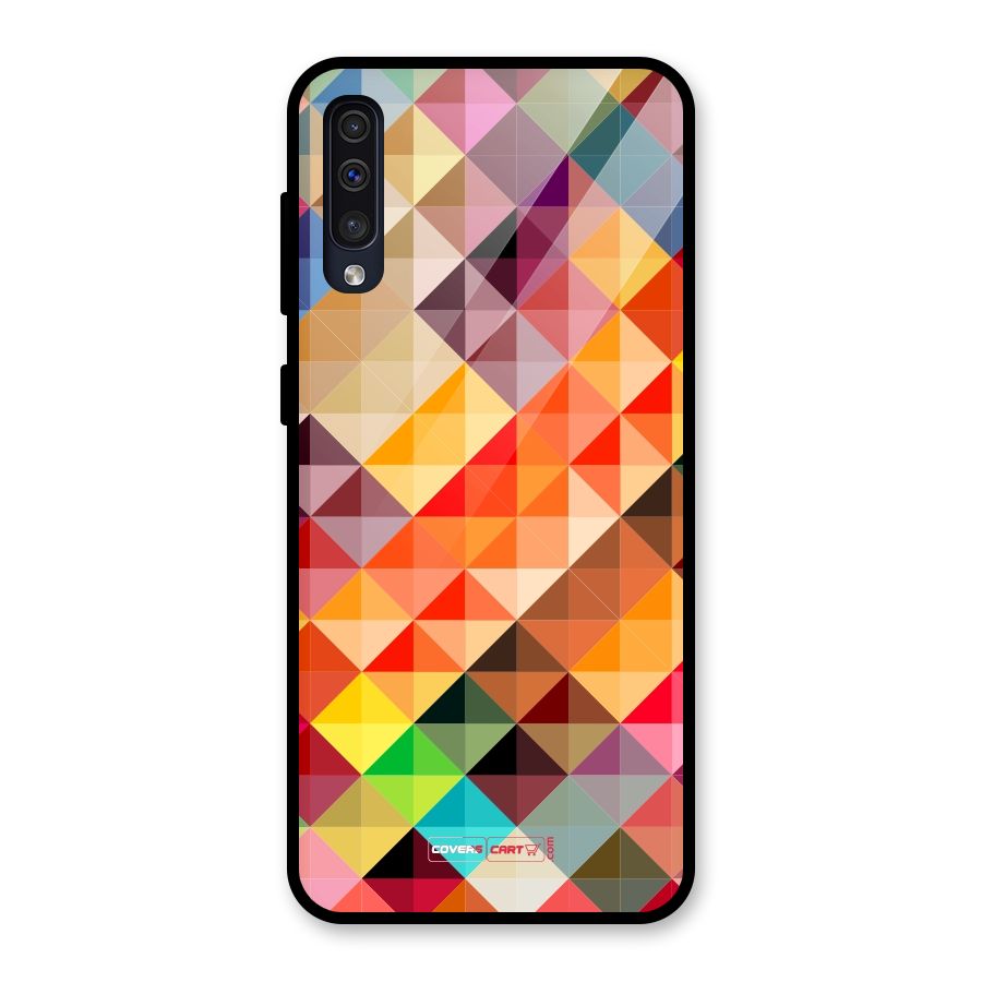 Colorful Cubes Glass Back Case for Galaxy A50